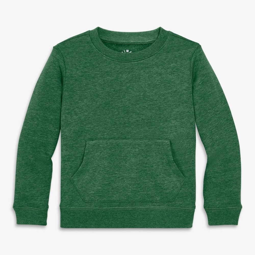 Primary Cozy Fleece Crewneck Sweatshirt Heather Evergreen size 8-9